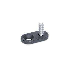 GN 181 Zinc Die-Cast Mounting Plate Sets, for Cabinet U-Handles Finish: SW - Black, RAL 9005, textured finish