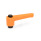 WN 304 Plastic Straight Adjustable Levers with Push Button, Tapped or Plain Bore Type, with Steel Components Lever color: OS - Orange, RAL 2004, textured finish
Push button color: S - Black, RAL 9005