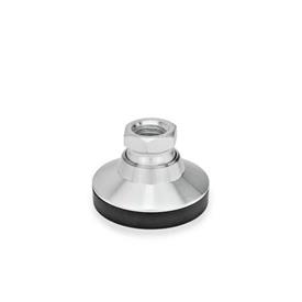 GN 343.1 Steel Leveling Feet, Tapped Socket Type, with or without Plastic / Rubber Cap Type: KR - With rubber cap, non-skid