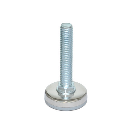 SN 946 Steel Willi Glide Leveling Mounts, Fixed Threaded Stud Type, with Plastic / Rubber Pad Type: E - With rubber pad