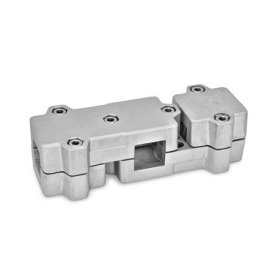 GN 195 Abrazaderas para conectores en ángulo en T, de aluminio, montaje multipiezas Bildzuordnung: V - Cuadrado<br />Acabado: BL - Acabado liso, Acabado granallado mate