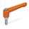 GN 300.2 Zinc Die-Cast Adjustable Levers, Threaded Stud Type, with Zinc Plated Steel Components Color (Finish): OS - Orange, RAL 2004, textured finish