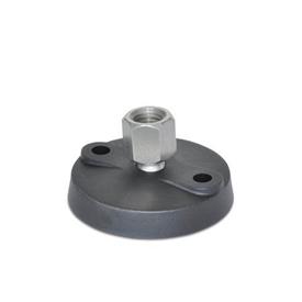 WN 9000.1 Stainless Steel &quot;NY-LEV®&quot; Leveling Mounts, Plastic Base, Tapped Socket Type, with Mounting Holes 
