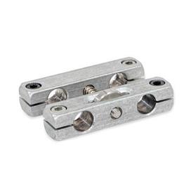 GN 474.3 Aluminum Parallel Mounting Clamps with Adjustable Spindle Type: S - With four socket cap screws<br />Finish: MT - Matte, tumbled finish