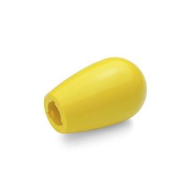 EN 719.2 Technopolymer Plastic Domed Gear Lever Knobs, Tapped or Press-On Type Color: GB - Yellow, RAL 1021, shiny finish