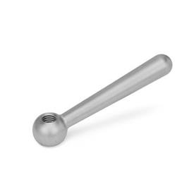DIN 99 Stainless Steel Clamping Levers, Tapped or Plain BoreType Type: N - Angled lever with tapped bore