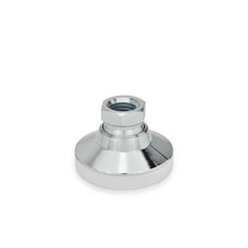 GN 343.1 Steel Leveling Feet, Tapped Socket Type, with or without Plastic / Rubber Cap Type: KS - With plastic cap, gliding