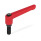 GN 306 Zinc Die-Cast Adjustable Levers, with Steel Special-Tipped Threaded Studs Type: KU - Plastic tip
Color: R - Red, RAL 3000, textured finish