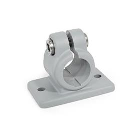 EN 146.9 Plastic Flanged Connector Clamps Color: GR - Gray, RAL 7040, matte finish