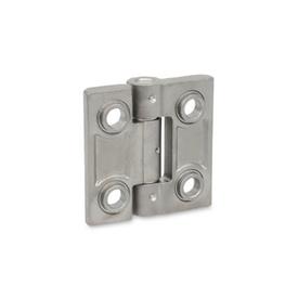 GN 237.3 Stainless Steel Heavy Duty Hinges Type: B - With bores for countersunk screws with centering guides<br />Finish: GS - Matte shot-blasted finish