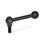 GN 6337.3 Steel Adjustable Ball Levers, Threaded Stud Type, Push to Disengage Type: M - Straight lever