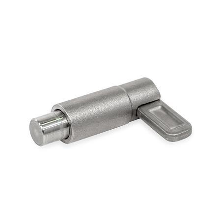 GN 722.4 Stainless Steel Indexing Plungers, Lock-Out, Weldable, with Latch Type: V - Round, with latch, fixed (riveted)