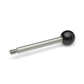 GN 310 Inch Size, Stainless Steel Gear Lever Handles Type: A - Ball knob DIN 319<br />Material: NI - Stainless steel