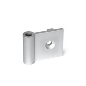 GN 2291 Aluminum Hinge Leafs, for Use with Aluminum Profiles / Panel Elements Type: IN - Interior hinge leaf, with positioning guide<br />Identification: C - With countersunk holes<br />Bildzuordnung: 40