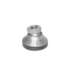  TNSM Stainless Steel &quot;SnapLock&quot;™ Leveling Mounts, Tapped Socket Type, with Non-Skid Rubber Cap 
