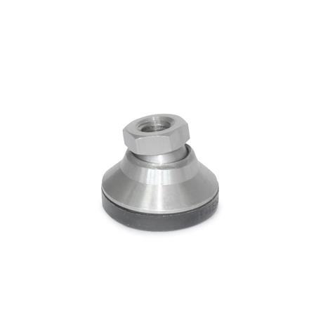  TNSM Stainless Steel &quot;SnapLock&quot;™ Leveling Mounts, Tapped Socket Type, with Non-Skid Rubber Cap 