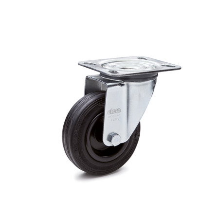 Medium Duty Casters EN 22873: Rubber Wheel Tread, Polypropylene Wheel Core, Light Version