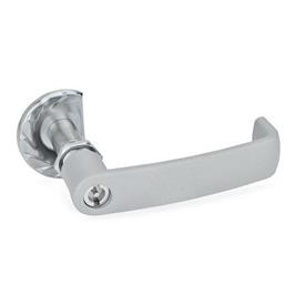 GN 119.3 Mécanismes de verrouillage de porte en acier, avec poignée en U, fonctionnement avec clé à douille Type: VDE - Par double panneton<br />Color: SR - Argenté, RAL 9006, finition texturée