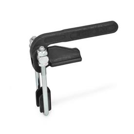 GN 852.1 Steel Latch Type Toggle Clamps, Heavy Duty Type Type: T3S - Weldable, with U-bolt latch, with catch
