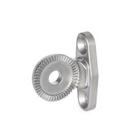 GN 187.5 Stainless Steel Serrated Locking Plates, Stud / Flange / Plate Type Type: DH - Fastening flange, horizontal