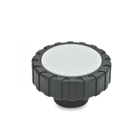 Hollow Knurled Knobs GN 7336: Plastic, with Steel or Stainless Steel Tapped Insert