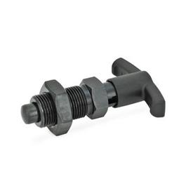 GN 817.4 Steel Indexing Plungers, Lock-Out and Non Lock-Out, with T-Handle Type: CK - Lock-out, with lock nut
