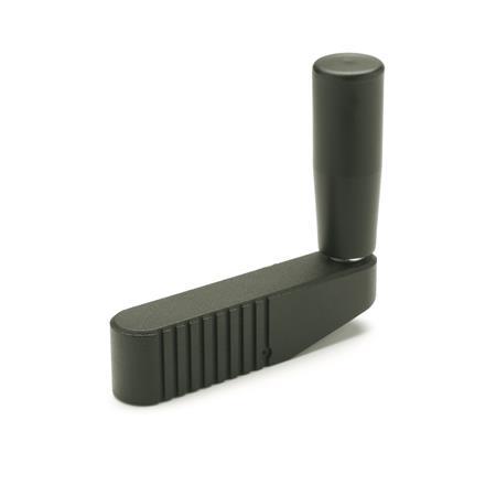 Manivela Halder De Zinc 64mm - Color Negro Mate Texturizado (10mm De Grosor)