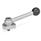 GN 918.5 Stainless Steel Eccentrical Cam Units, Radial Clamping, with Threaded Bolt Type: KV - With ball lever, angular (serrations)
Clamping direction: L - By counter-clockwise rotation