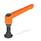 GN 306 Zinc Die-Cast Adjustable Levers, with Special-Tipped Threaded Studs Color: OS - Orange, RAL 2004, textured finish
Type: KD - Ball end with swivel thrust pad