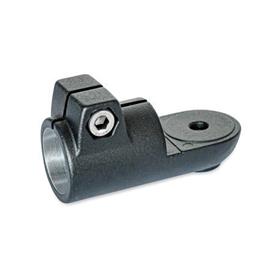 GN 276 Aluminum Swivel Clamp Connectors Type: OZ - Without centering step (smooth)<br />Finish: SW - Black, RAL 9005, textured finish