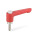 GN 304.1 Zinc Die-Cast Straight Adjustable Levers, with Push Button, Threaded Stud Type, with Stainless Steel Components Lever color: RS - Red, RAL 3000, textured finish
Push button color: G - Gray, RAL 7035