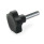 EN 5337.4 Technopolymer Plastic Solid Five-Lobed Knobs, with Steel / Stainless Steel Threaded Stud Stud material: ST - Steel