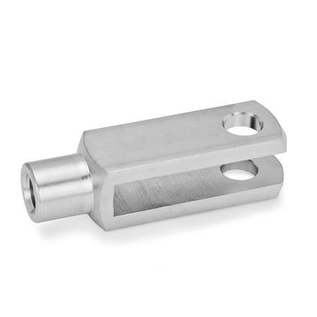 DIN 71752 Metric Size, Stainless Steel Clevis Fork Heads, without Pin 