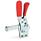 GN 810.4 Steel Vertical Acting Toggle Clamps, with Safety Hook, with Vertical Mounting Base Type: FL - Solid bar version, with weldable clasp