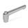 GN 300.5 Stainless Steel Adjustable Levers, Matte Shot-Blasted Finish, Tapped or Plain Bore Type Type: AS - With external hex