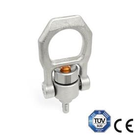 GN 1135 Stainless Steel Threaded Lifting Pins, Quick-Release, with Rotating Shackle 