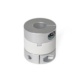 GN 2242 Aluminum Oldham Couplings, with Clamping Hub, with Metric-Inch Bores Bore code: B - Without keyway