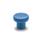 EN 676 FDA Compliant Plastic Knurled Knobs, Detectable, with Stainless Steel Tapped Insert, Ergostyle® Material / Finish: VDB - Visually detectable, blue, RAL 5005, matte finish