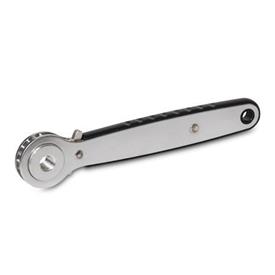 GN 318 Stainless Steel Ratchet Wrenches, with Through Hole / Blind Hole Type: A - Ratchet insert with through hole<br />Insert: M
