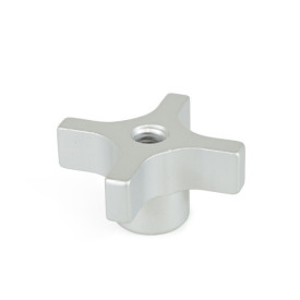  CKS Aluminum Hand Knobs, with Tapped or Plain Bore Type: D - With tapped through bore