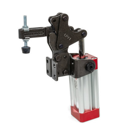 Heavy Duty Pneumatic Toggle Clamps  GN 962: Steel, with Vertical Mounting Base, with Magnetic Piston