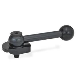 GN 918.2 Steel Top Clamping Cam Units, Ball Lever or Hex Type Type: GV - With ball lever, straight (serrations)<br />Clamping direction: L - By counter-clockwise rotation