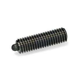 GN 616.1 Poussoirs à ressort, avec boulon étanche, acier Type: SS - Acier, ressort à charge élevée