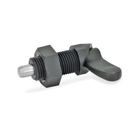 EN 672 Plastic Cam Action Indexing Plungers, with Steel / Stainless Steel Plunger Pin, Lock-Out Material: NI - Stainless steel
Type: AK - With lock nut