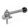 GN 918.6 Stainless Steel Clamping Cam Units, Upward Clamping, Screw from the Operator's Side Type: GVS - With ball lever, straight (serrations)
Clamping direction: R - By clockwise rotation (drawn version)