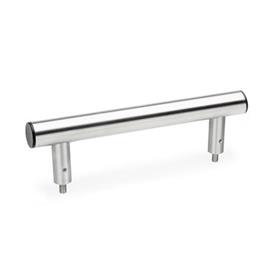 GN 666.7 Stainless Steel Tubular Grip Handles, with Threaded Studs, with Back-to-Back Mounting Capability Type: K - With plastic cover
