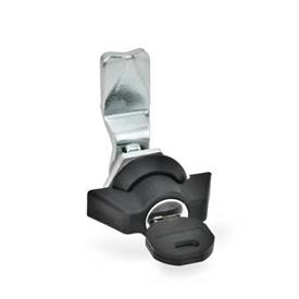 GN 115 Zinc Die-Cast Cam Locks, Black Powder Coated Housing Collar, with Operating Elements Type: SCK - With wing knob (Keyed alike)