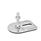 GN 43 Metric Thread, Stainless Steel Leveling Feet, Tapped Socket or Threaded Stud Type, with Slotted Mounting Hole, Rectangular Shape Type (Base): E3 - With rubber pad, vulcanized, black, with 1 slotted hole
Version (Stud / Socket): SK - With nut, external hex at the bottom