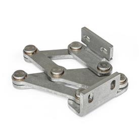 GN 7231 Stainless Steel Multiple-Joint Hinges, Concealed, with Opening Angle of 90° Type: L - Left-hand assembly angle bracket