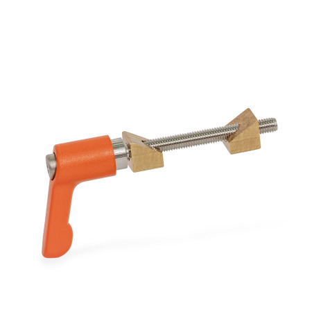 Carriage Clamping Unit GN 891.3: Zinc Die-Cast, Brass Clamping Wedge, for Configurable Profile Linear Actuators